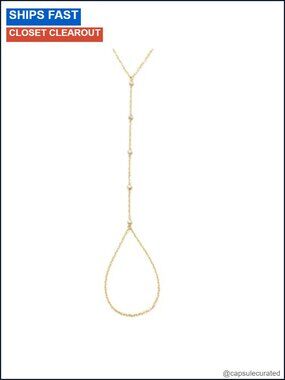 10K Solid Gold Diamond Station Hand Chain Bracelet